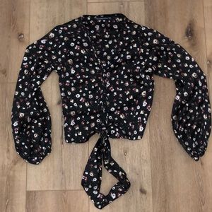Abercrombie and Fitch silky/satin floral top.